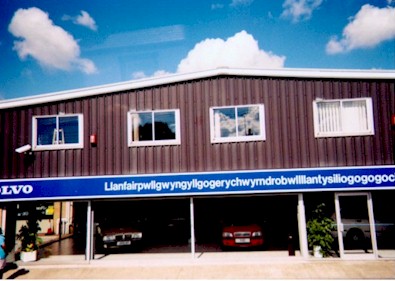 LLanfair... on a Volvo dealership